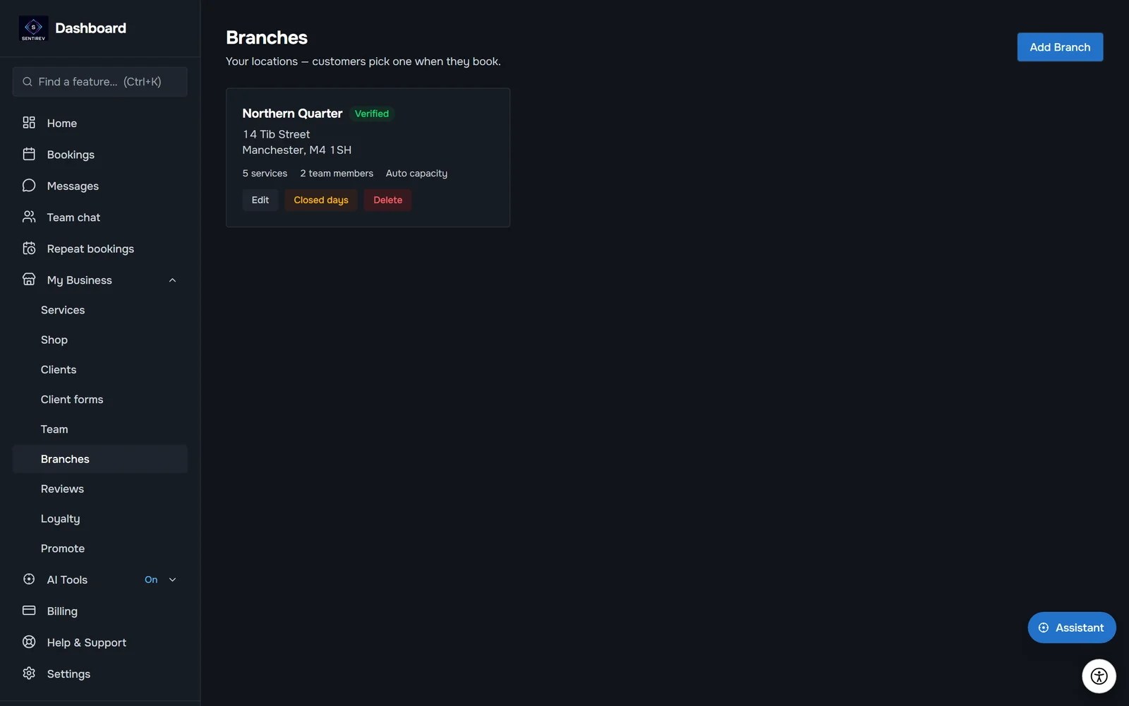Branches, mobile and online in SENTIREV