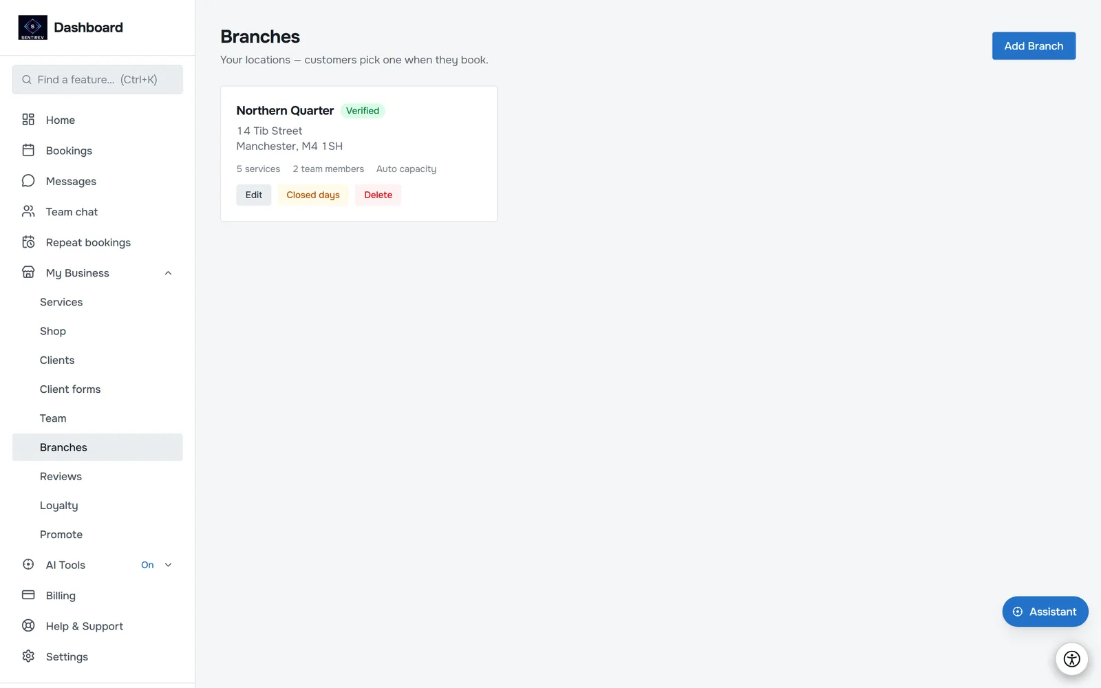 Branches, mobile and online in SENTIREV