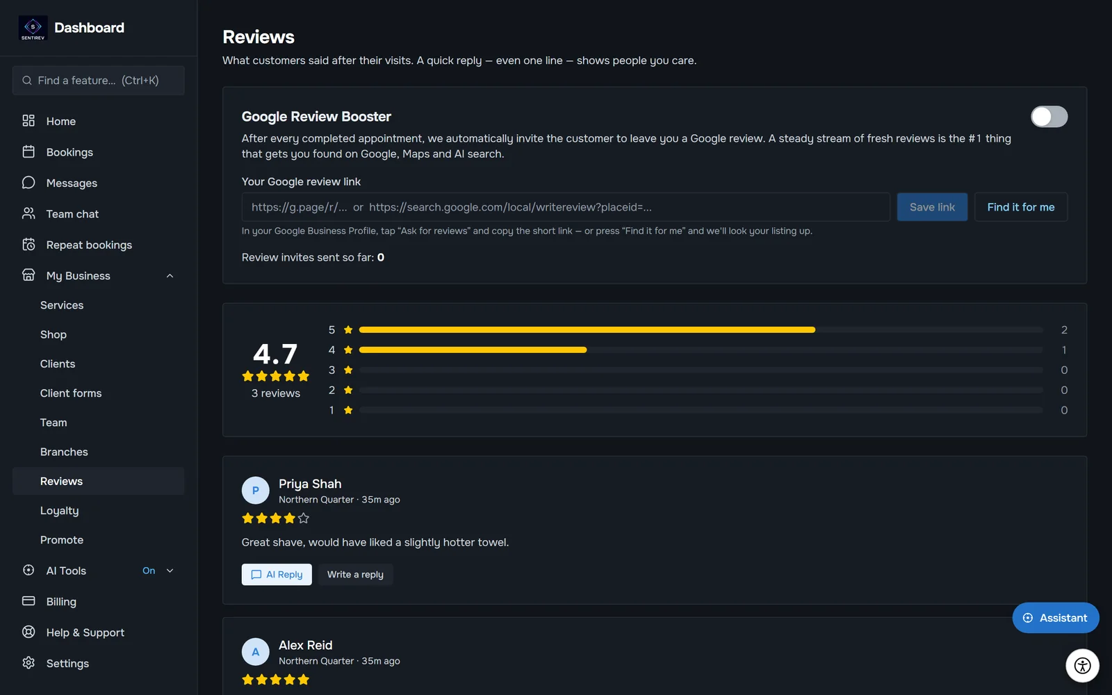 Verified reviews in SENTIREV