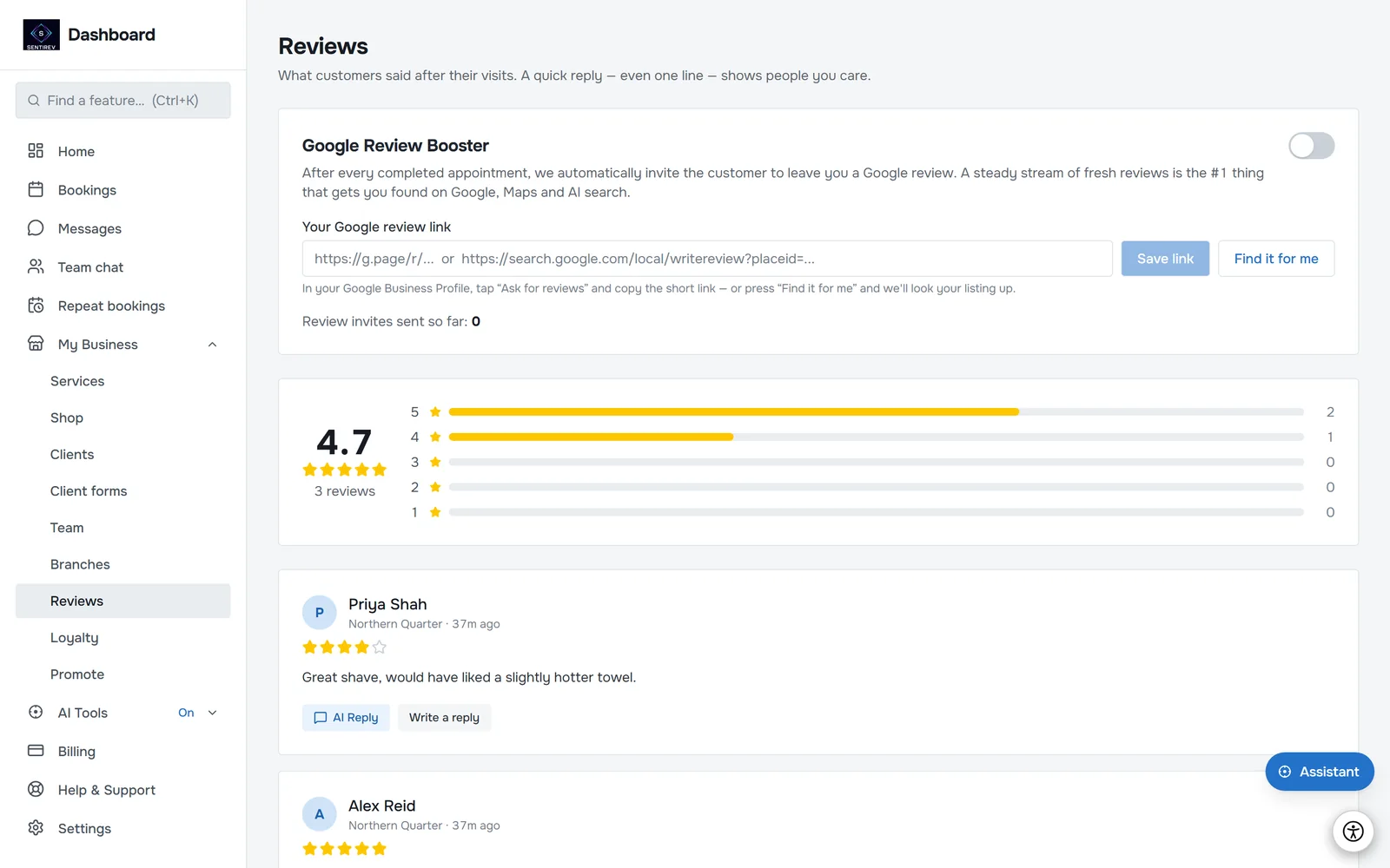 Verified reviews in SENTIREV