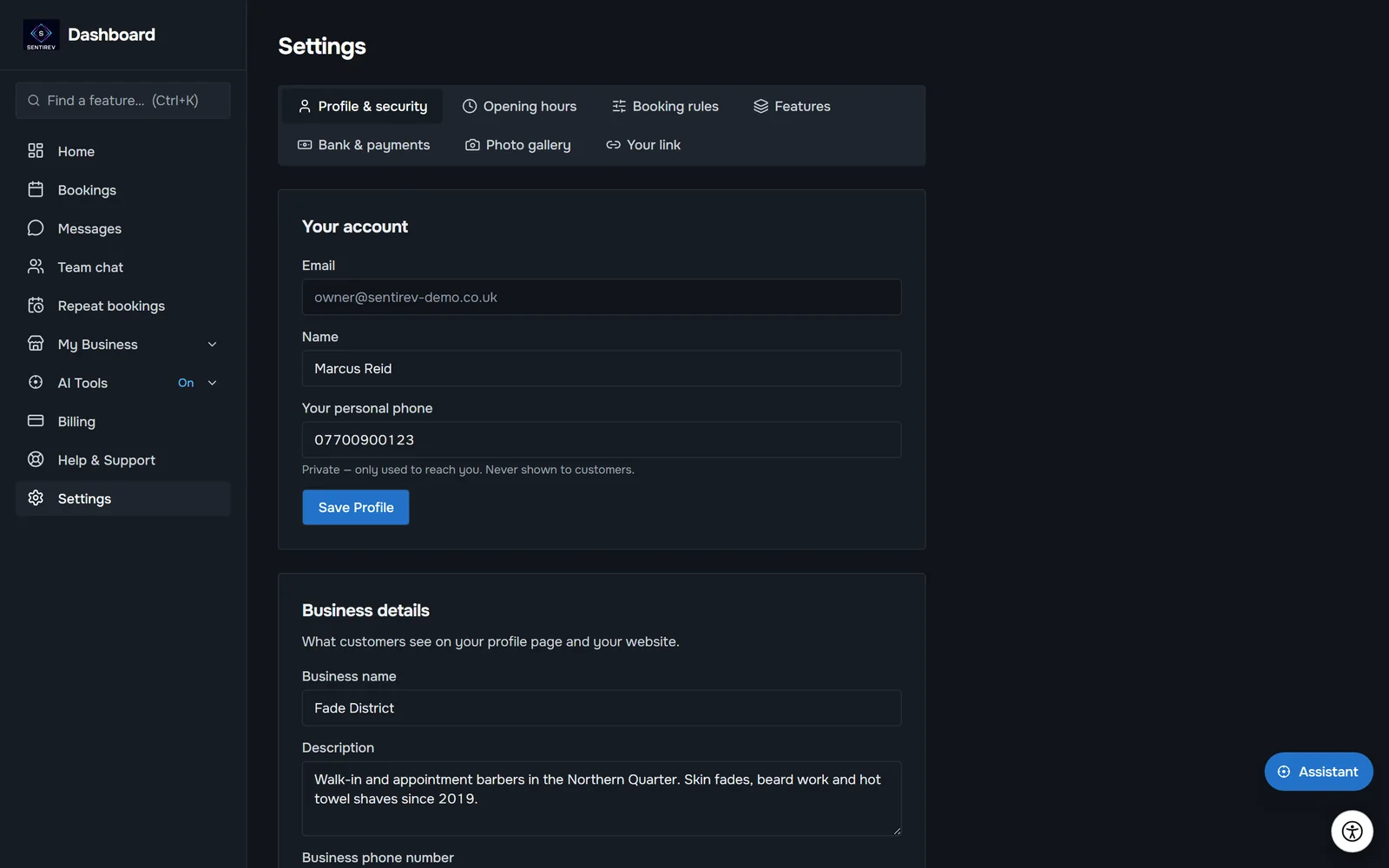 Payouts to your bank in SENTIREV